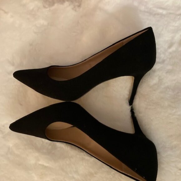 Brand New Black Faux Suede Pointed Heels SIze 7 Medium - Picture 4 of 5